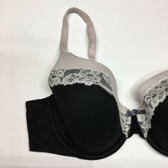 Body By Victoria's Secret Womens Full Coverage Bra Black White Lace Stretch 34D - Picture 2 of 6